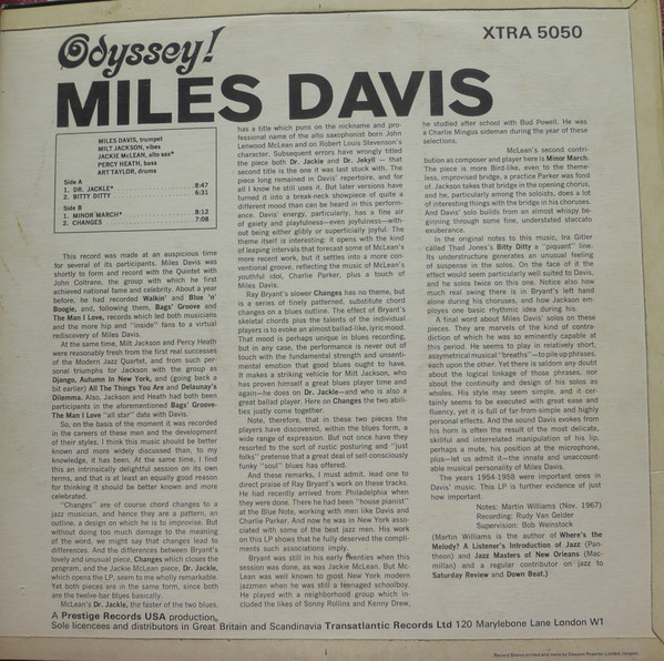 Miles Davis - Odyssey! | Xtra (XTRA 5050) - 2