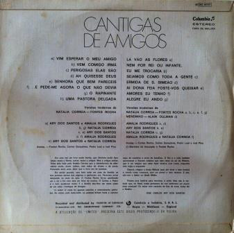Natália Correia , Amália Rodrigues , José Carlos Ary Dos Santos - Cantigas D'Amigos | Columbia (8E 062 40161) - 2