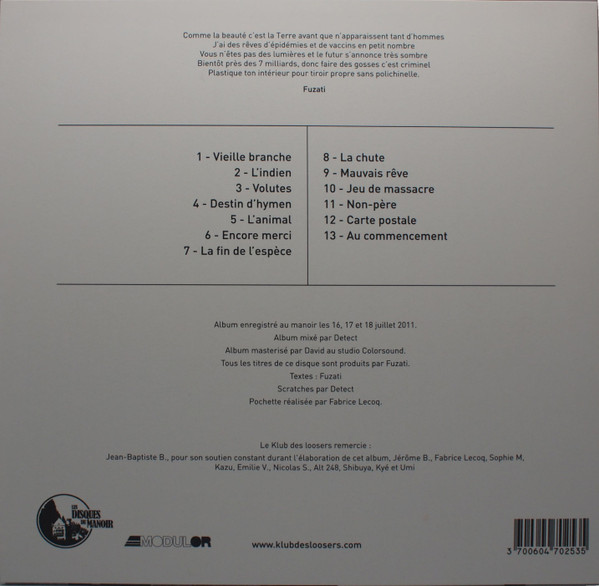 Klub des Loosers - La Fin De L'Espèce | Les Disques Du Manoir (LDDM01LP) - main Klub des Loosers - La Fin De L'Espèce | Les Disques Du Manoir (LDDM01LP) - main