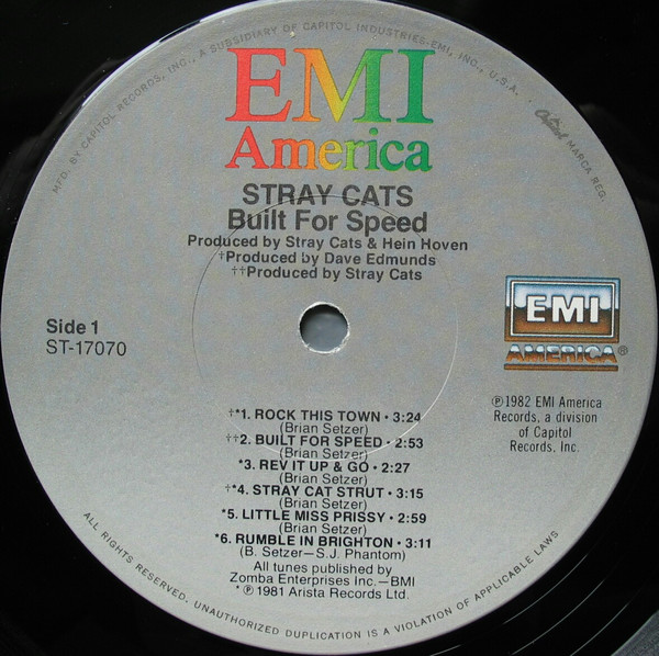 Stray Cats - Built For Speed | EMI America (ST-17070) - 3