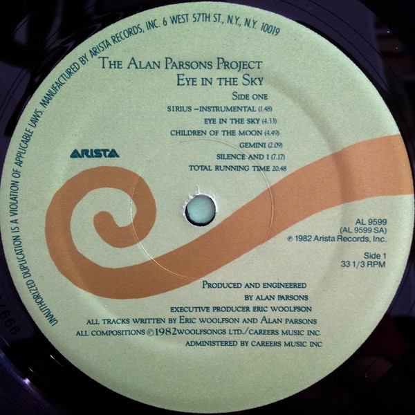 The Alan Parsons Project - Eye In The Sky | Arista (AL9599) - 3 The Alan Parsons Project - Eye In The Sky | Arista (AL9599) - 3