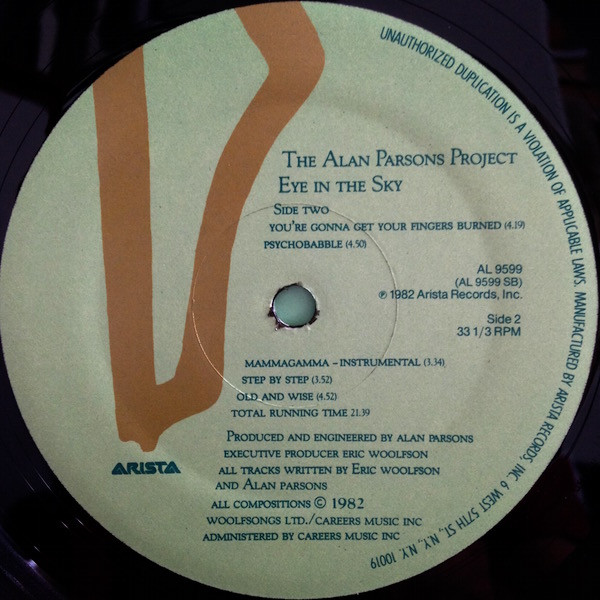 The Alan Parsons Project - Eye In The Sky | Arista (AL9599) - 4 The Alan Parsons Project - Eye In The Sky | Arista (AL9599) - 4