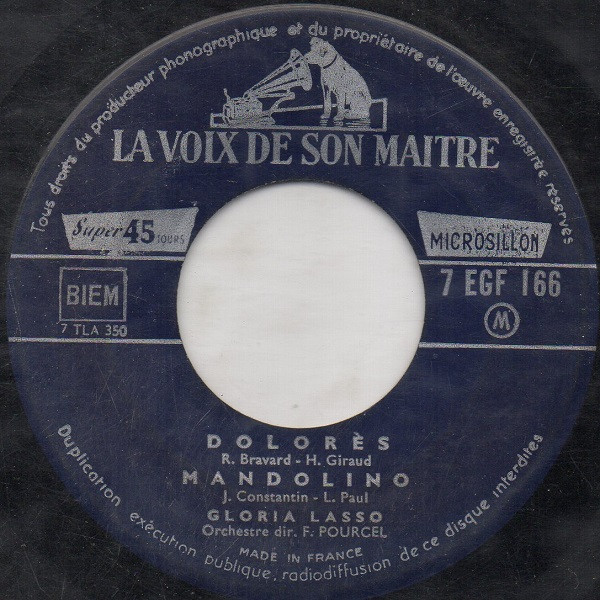 Gloria Lasso - Mandolino | La Voix De Son Maître (7 EGF 166) - 3