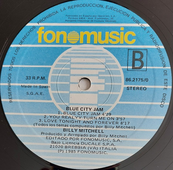 Billy Mitchell - Blue City Jam | Pausa Records (86.2175/0) - 4 Billy Mitchell - Blue City Jam | Pausa Records (86.2175/0) - 4