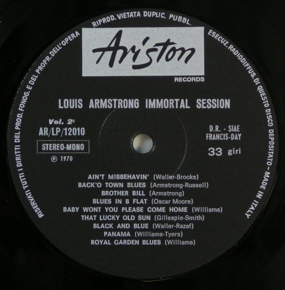 Louis Armstrong - Immortal Session Vol.2 | Ariston (AR/LP/12010) - 4 Louis Armstrong - Immortal Session Vol.2 | Ariston (AR/LP/12010) - 4