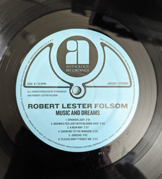 Robert Lester Folsom - Music And Dreams | Anthology Recordings (ARC007) - 4 Robert Lester Folsom - Music And Dreams | Anthology Recordings (ARC007) - 4