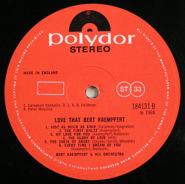 Bert Kaempfert - Love That Bert Kaempfert | Polydor (184 131) - 4