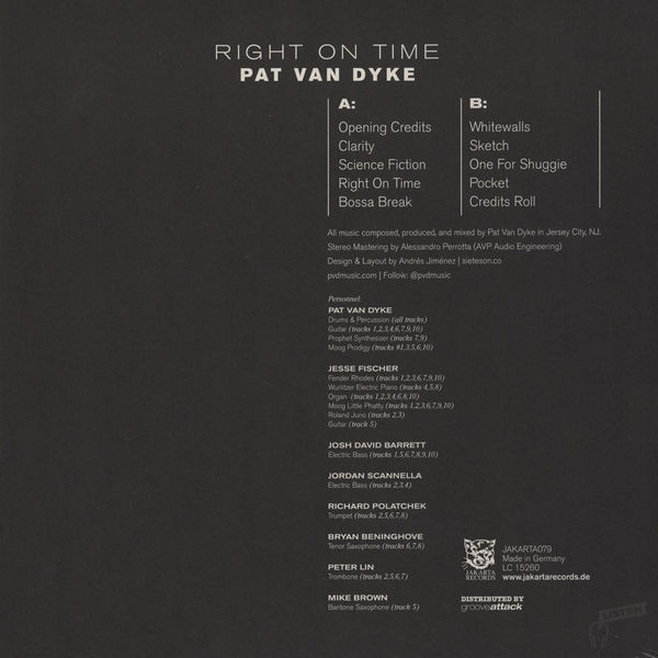Pat Van Dyke - Right On Time | Jakarta Records (JAKARTA079) - 2 Pat Van Dyke - Right On Time | Jakarta Records (JAKARTA079) - 2