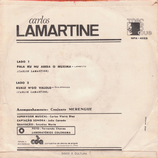 Carlos Lamartine - Pala Ku Nu Abesa O Muxima / Kuale N'Go Valolo | Merengue (MPA-4022) - main