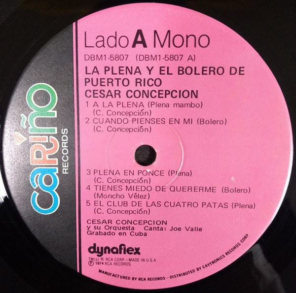 Cesar Concepcion - La Plena Y El Bolero De Puerto Rico | Cariño (DBM1-5807) - 3