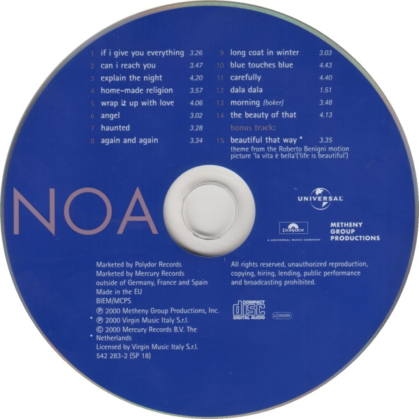 Noa - Blue Touches Blue | Polydor (542 283-2 (SP 18)) - 3