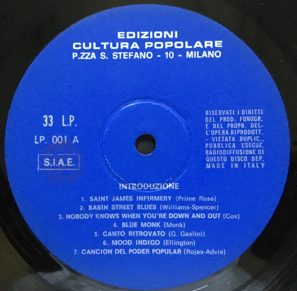 Giorgio Gaslini Quartet - Concerto Della Resistenza (Universitá Statale) | Edizioni Di Cultura Popolare (LP.001) - 2 Giorgio Gaslini Quartet - Concerto Della Resistenza (Universitá Statale) | Edizioni Di Cultura Popolare (LP.001) - 2