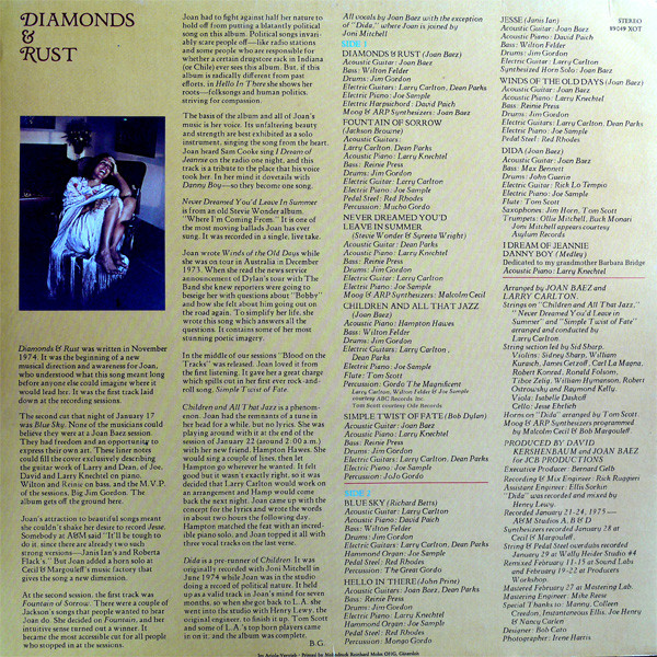 Joan Baez - Diamonds & Rust | A&M Records (89 049 XOT) - 2 Joan Baez - Diamonds & Rust | A&M Records (89 049 XOT) - 2