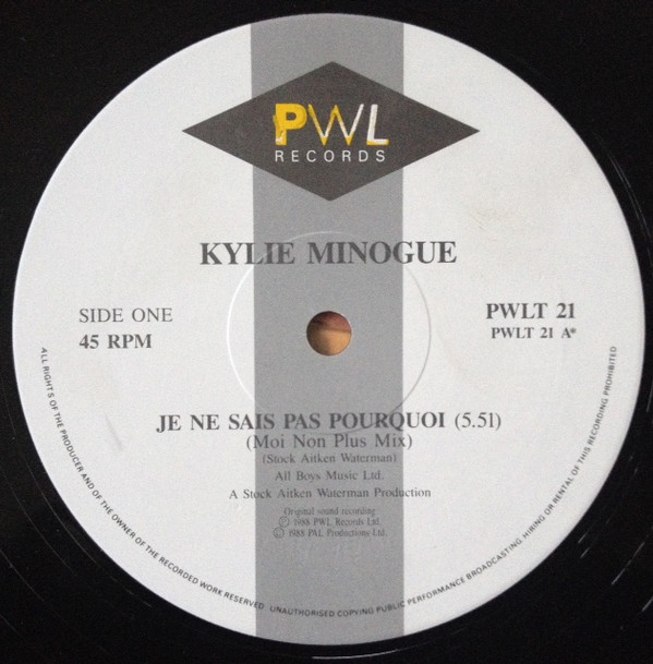 Kylie Minogue - Je Ne Sais Pas Pourquoi & Made In Heaven (12") [Vinyl] | PWL Records (PWLT 21) - 3