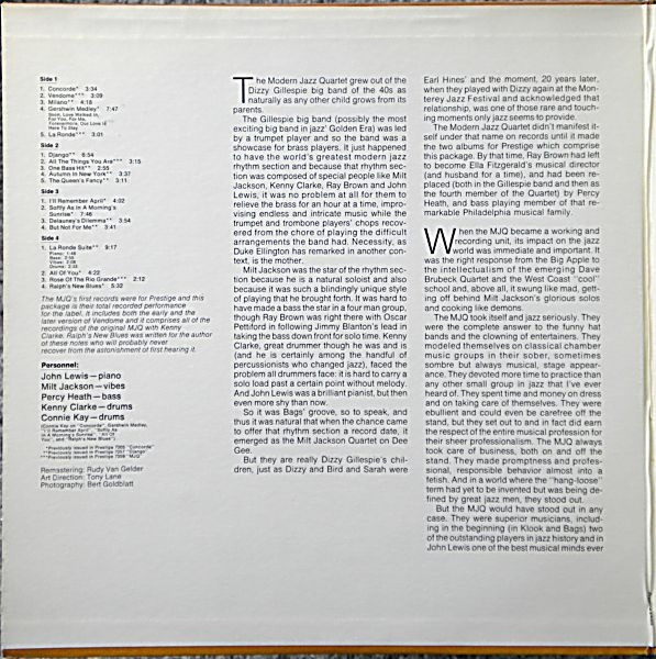 The Modern Jazz Quartet - Modern Jazz Quartet | Prestige (PR 24005) - 2