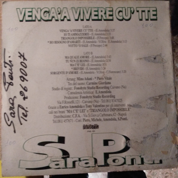 Sara Ponti - Venga 'A Vivere Cu' Tte | Fonobyte (PML 102) - 2