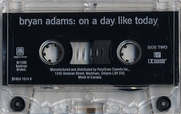 Bryan Adams - On A Day Like Today | A&M Records (31454 1014 4) - 4
