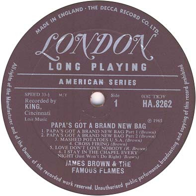 James Brown & The Famous Flames - Papa's Got A Brand New Bag | London Records (HA 8262) - 3