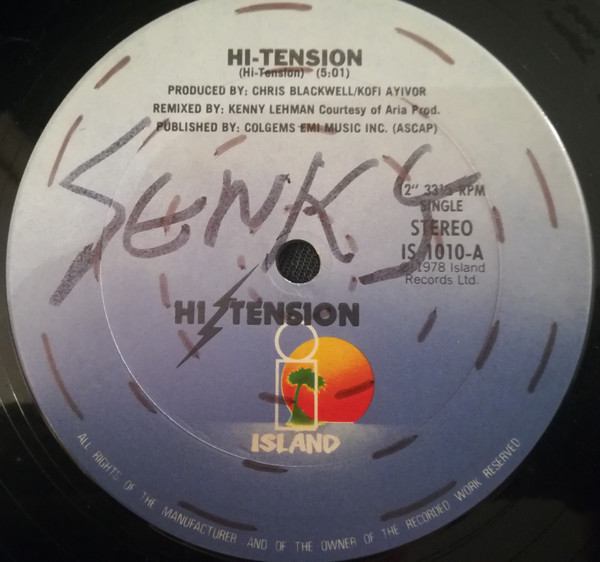 Hi-Tension - Hi-Tension / Girl I Betcha | Island Records (IS 1010)