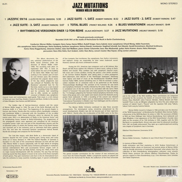 Werner Müller Und Sein Orchester - Jazz Mutations | Sonorama (Sonorama L-107) - 2 Werner Müller Und Sein Orchester - Jazz Mutations | Sonorama (Sonorama L-107) - 2