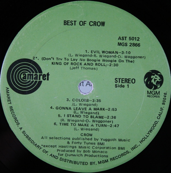 Crow - Best Of Crow | Amaret (AST 5012) - 2