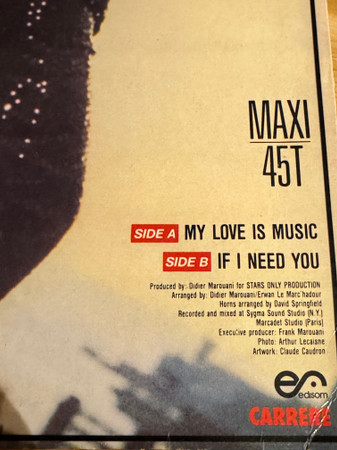 Gloria Gaynor - My Love Is Music / If I Need You | Carrere (528603) - 2