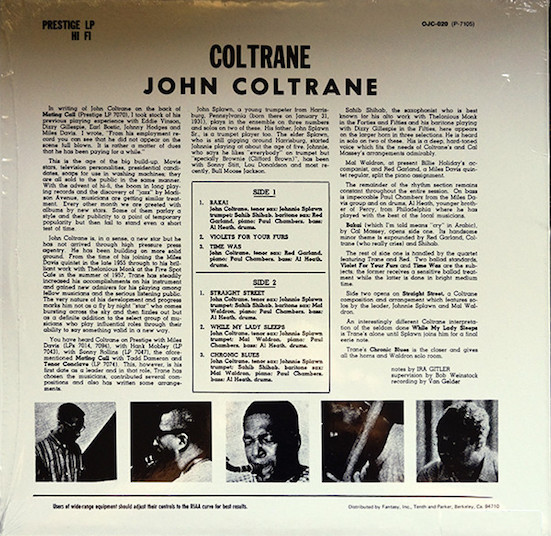 John Coltrane - Coltrane | Original Jazz Classics (OJC-020) - 2