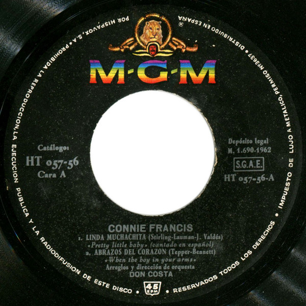 Connie Francis Con Don Costa - Linda Muchachita | MGM Records (HT 057-56) - 3 Connie Francis Con Don Costa - Linda Muchachita | MGM Records (HT 057-56) - 3