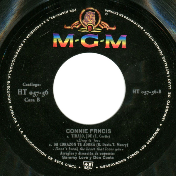 Connie Francis Con Don Costa - Linda Muchachita | MGM Records (HT 057-56) - 4 Connie Francis Con Don Costa - Linda Muchachita | MGM Records (HT 057-56) - 4