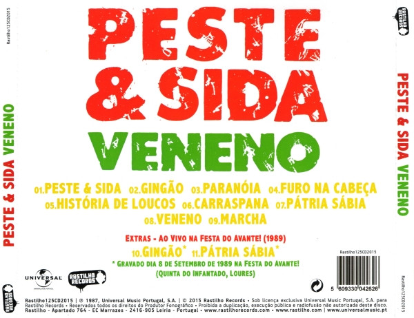 Peste & Sida - Veneno | Rastilho Records (Rastilho125CD2015) - 2