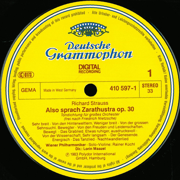 Richard Strauss — Wiener Philharmoniker · Lorin Maazel - Also Sprach Zarathustra · Macbeth | Deutsche Grammophon (410 597-1) - 3 Richard Strauss — Wiener Philharmoniker · Lorin Maazel - Also Sprach Zarathustra · Macbeth | Deutsche Grammophon (410 597-1) - 3