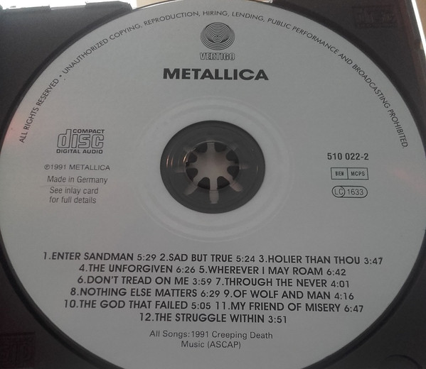Metallica - Metallica | Vertigo (510 022-2) - 3
