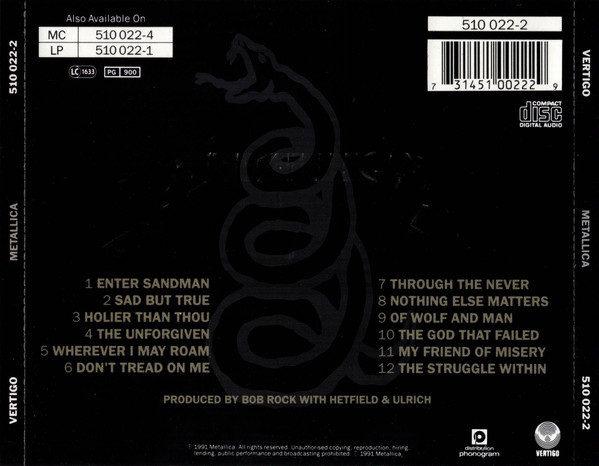 Metallica - Metallica | Vertigo (510 022-2) - 2
