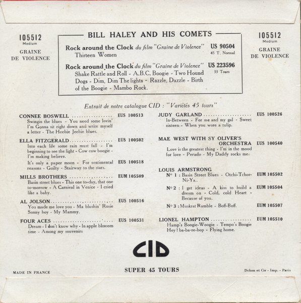 Bill Haley And His Comets - Graine De Violence | CID (105512) - 2