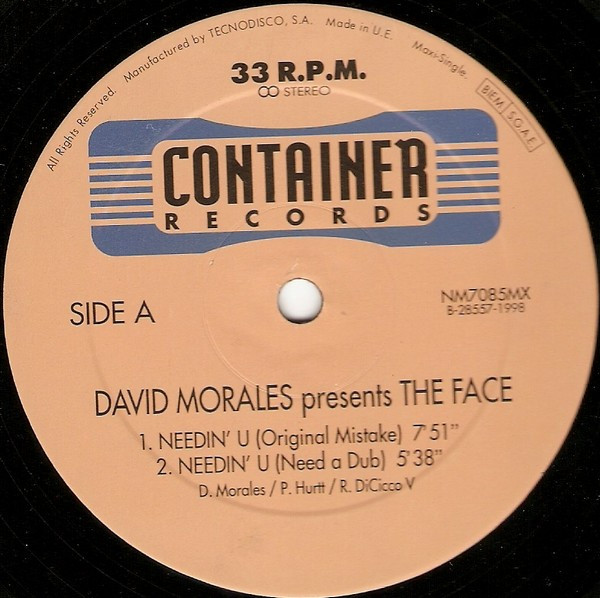 David Morales Presents The Face - Needin' U | Container Records (NM7085MX) - 3