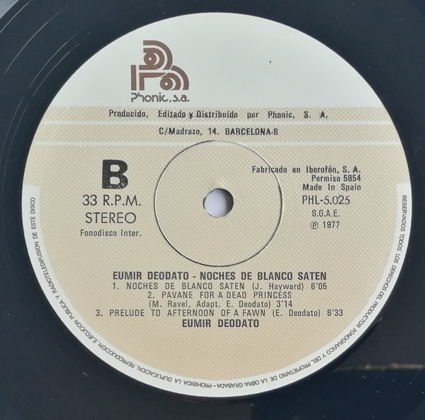 Eumir Deodato - Noches De Blanco Satén | Phonic (PHL-5.025) - 4