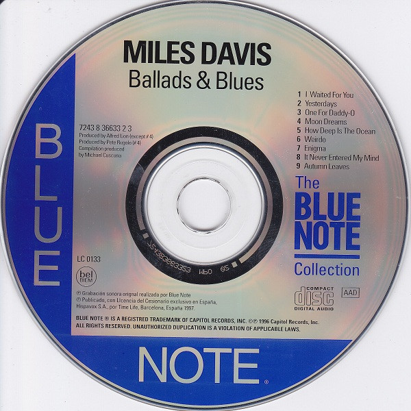 Miles Davis - Ballads & Blues | Blue Note (7243 8 36633 2 3) - 3