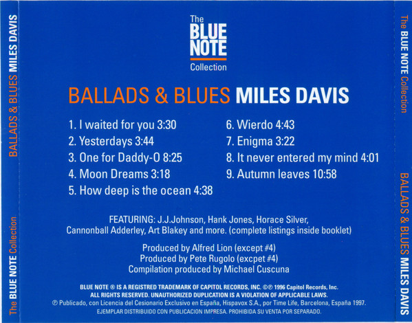 Miles Davis - Ballads & Blues | Blue Note (7243 8 36633 2 3) - 2