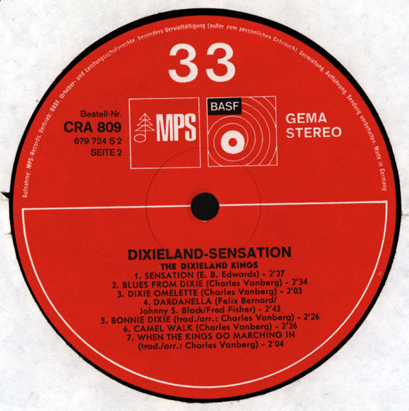 The Dixieland Kings - Dixieland Sensation | MPS Records (CRA 809) - 4 The Dixieland Kings - Dixieland Sensation | MPS Records (CRA 809) - 4