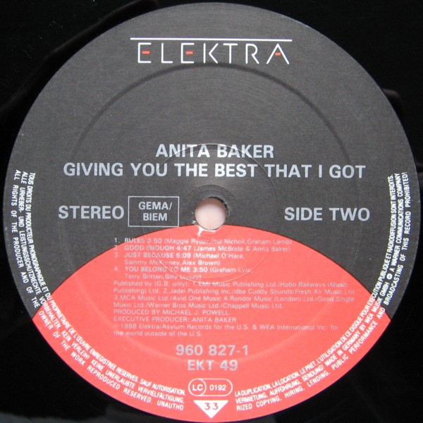 Anita Baker - Giving You The Best That I Got | Elektra (EKT 49) - 4