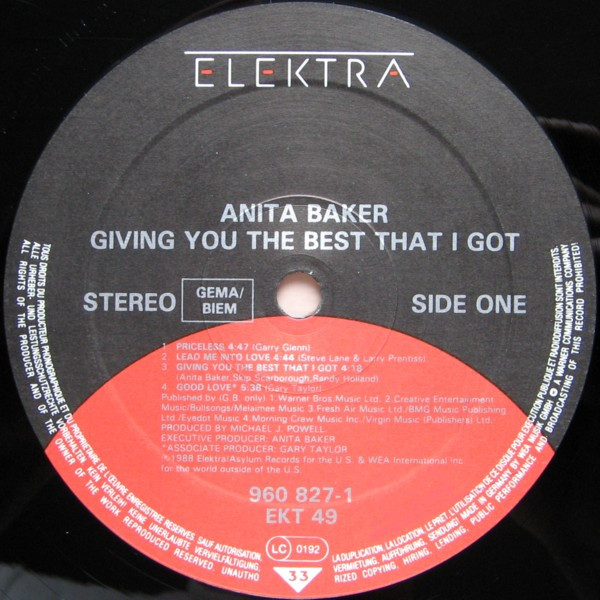 Anita Baker - Giving You The Best That I Got | Elektra (EKT 49) - 3
