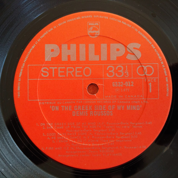 Demis Roussos - On The Greek Side Of My Mind | Philips (6332 012) - 3 Demis Roussos - On The Greek Side Of My Mind | Philips (6332 012) - 3