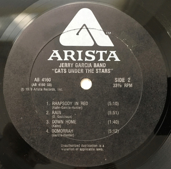 The Jerry Garcia Band - Cats Under The Stars | Arista (AB-4160) - 4