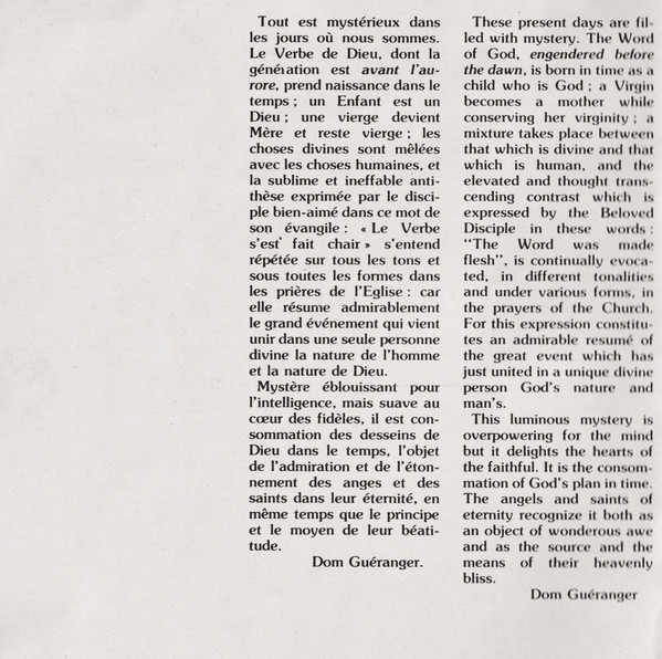 Chœur Des Moines De L'Abbaye Saint-Pierre De Solesmes Direction: Dom Jean Claire - Noël: Messe De Minuit - Messe Du Jour | Solesmes (S 821) - 4