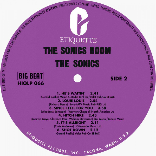 The Sonics - Boom | Big Beat Records (HIQLP 066) - 2