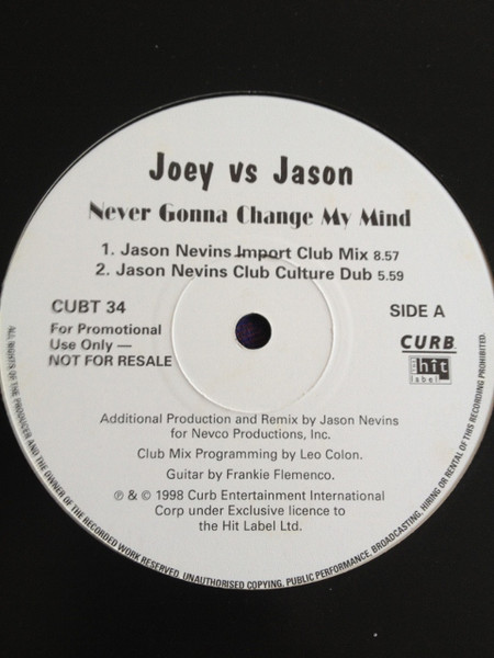Joey Lawrence Vs Jason Nevins - Never Gonna Change My Mind | The Hit Label (CUBT 34) - main Joey Lawrence Vs Jason Nevins - Never Gonna Change My Mind | The Hit Label (CUBT 34) - main