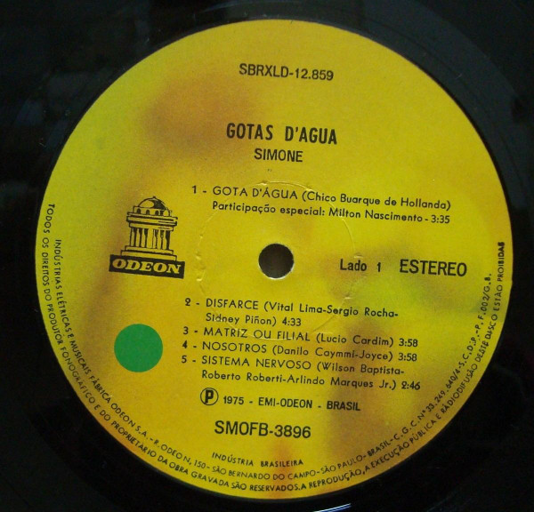 Simone - Gotas D'Água | Odeon (SMOFB-3896) - 2