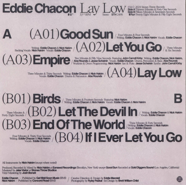Eddie Chacon - Lay Low | Stones Throw Records (STH2498) - 2
