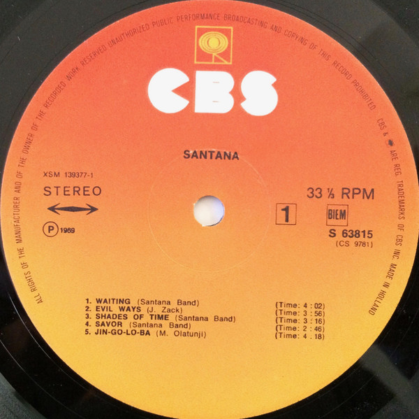 Santana - Santana | CBS (S 63815) - 3