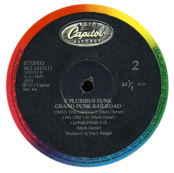 Grand Funk Railroad - E Pluribus Funk | Capitol Records (062-1810111) - 4